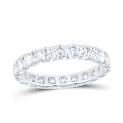 14K White Gold 1 7/8 CTW-Natural Diamond Fashion Cnc Eternity Band 1.9 Gram