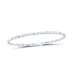 14K White Gold 1/5 CTW-Natural Diamond Fashion Flexible Bangle (60X50MM) 7.72 Gram
