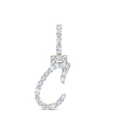 10K Yellow Gold 1/2 CTW-Natural Diamond Fashion Initial "C" Pendant 1.17 Gram