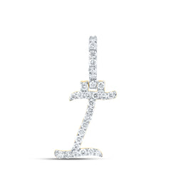 10K Yellow Gold 1/2 CTW-Natural Diamond Fashion Initial "I" Pendant 1.19 Gram