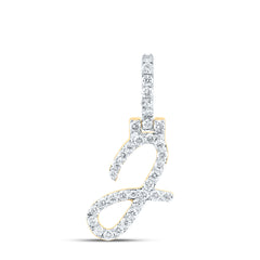 10K Yellow Gold 1/2 CTW-Natural Diamond Fashion Initial "J" Pendant 1.62 Gram