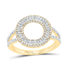 10K Yellow Gold 1/2 CTW-Natural Diamond Fashion Initial "O" Ladies Ring 2.1 Gram