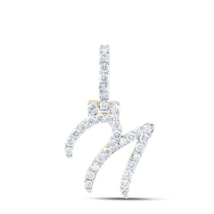 10K Yellow Gold 1/2 CTW-Natural Diamond Fashion Initial "N" Pendant 1.27 Gram