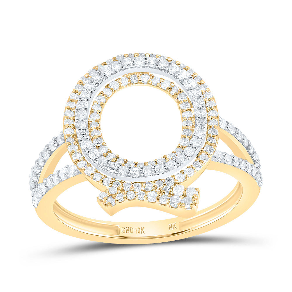 10K Yellow Gold 1/2 CTW-Natural Diamond Fashion Initial "Q" Ladies Ring 2.53 Gram