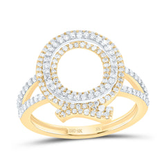 10K Yellow Gold 1/2 CTW-Natural Diamond Fashion Initial "Q" Ladies Ring 2.53 Gram