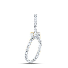 10K Yellow Gold 1/2 CTW-Natural Diamond Fashion Initial "O" Pendant 1.17 Gram