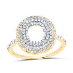 10K Yellow Gold 1/2 CTW-Natural Diamond Fashion Initial "O" Ladies Ring 2.30 Gram