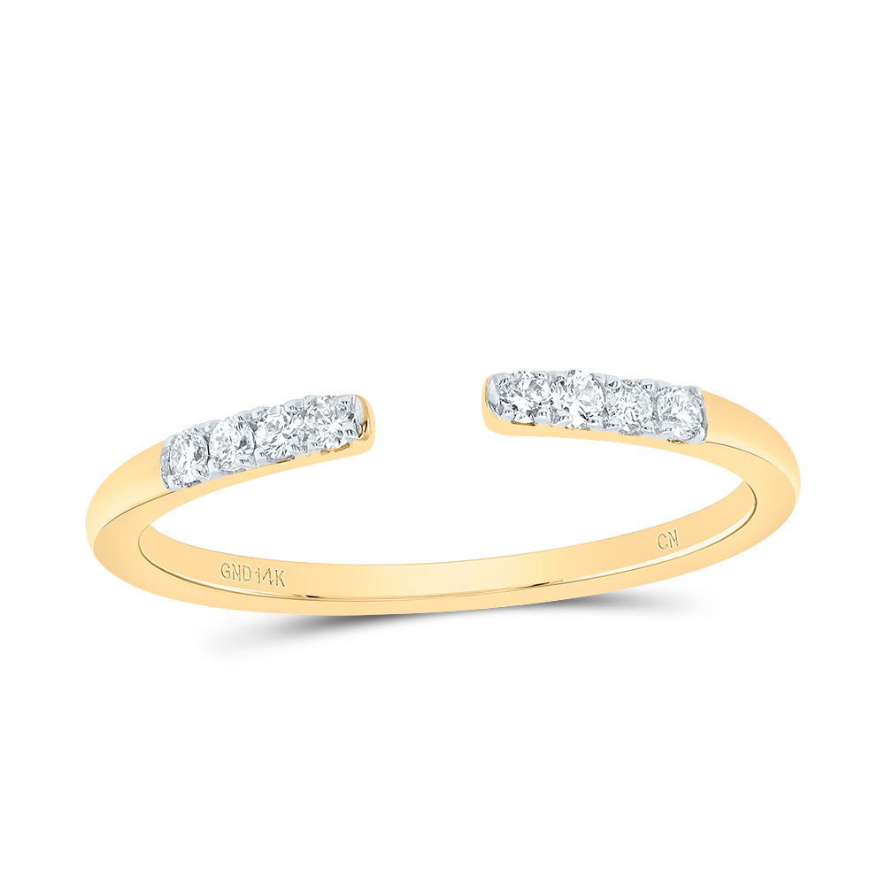 14K Yellow Gold 1/10 Ct-Natural Diamond Fashion Ladies Band 1.57 Gram