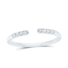 14K White Gold 1/10 Ct-Natural Diamond Fashion Ladies Band 1.61 Gram