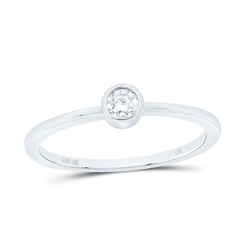 10K White Gold 1/8 Ct-Natural Diamond Fashion Ladies Band 1.51 Gram