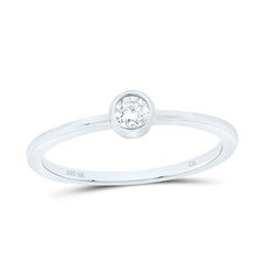 10K White Gold 1/8 Ct-Natural Diamond Fashion Ladies Band 1.51 Gram