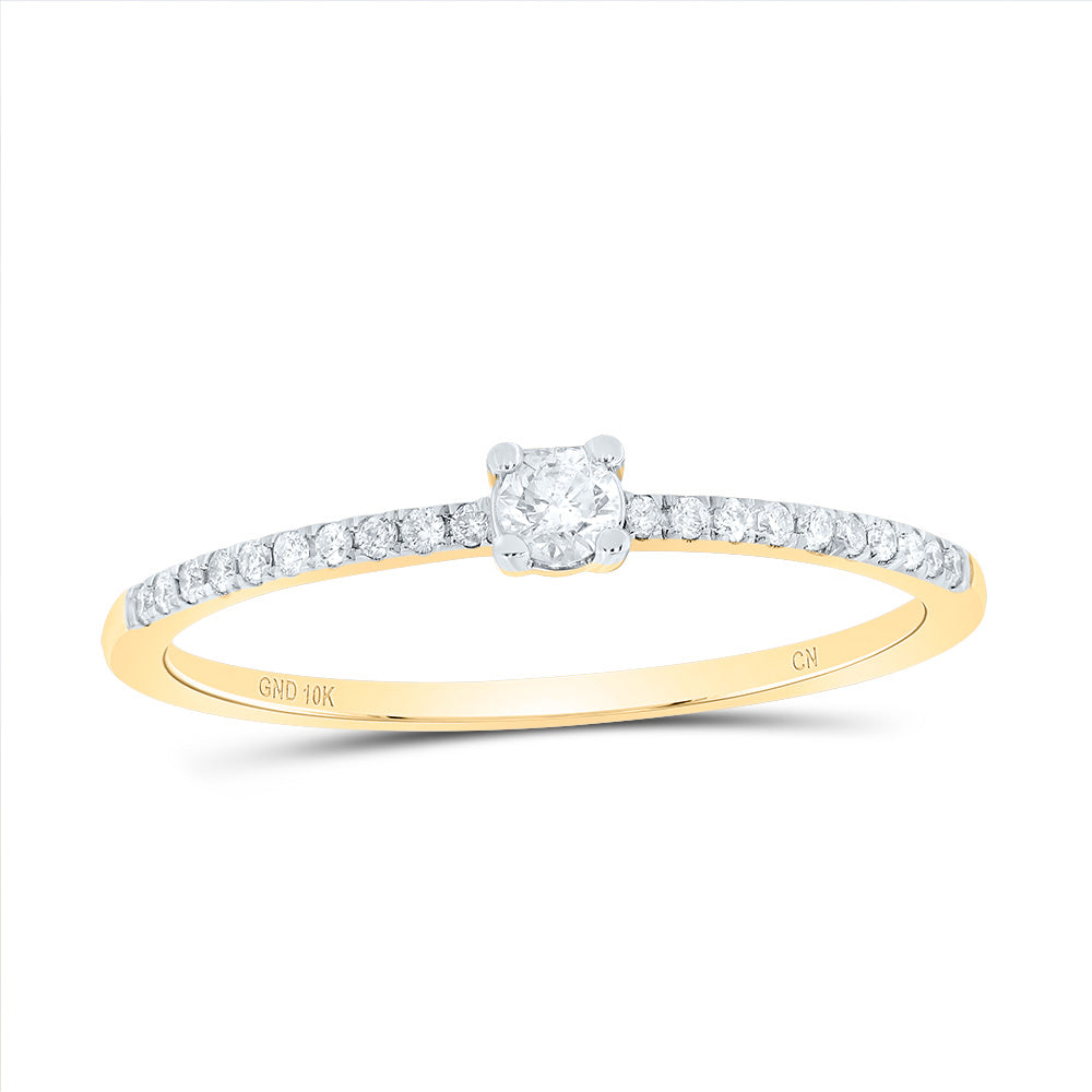 10K Yellow Gold 1/6 Ct-Natural Diamond Fashion Ladies Band 1.11 Gram