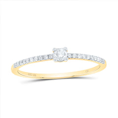 10K Yellow Gold 1/6 Ct-Natural Diamond Fashion Ladies Band 1.11 Gram