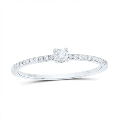 10K White Gold 1/6 Ct-Natural Diamond Fashion Ladies Band 1.15 Gram