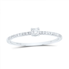 14K White Gold 1/6 Ct-Natural Diamond Fashion Ladies Band 1.19 Gram