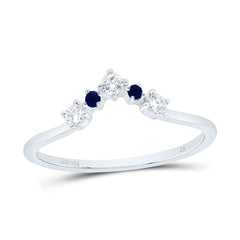 14K White Gold 1/8 CTW-Natural Diamond 1/20 CTWrd-Bs Natural Gemstone Ladies Enhancer Ring 1.45 Gram