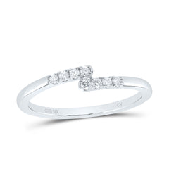 10K White Gold 1/10 Ct-Natural Diamond Fashion Ladies Band 1.57 Gram