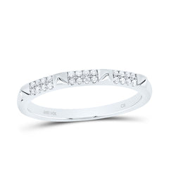 14K White Gold 1/10 Ct-Natural Diamond Fashion Ladies Band 2.32 Gram