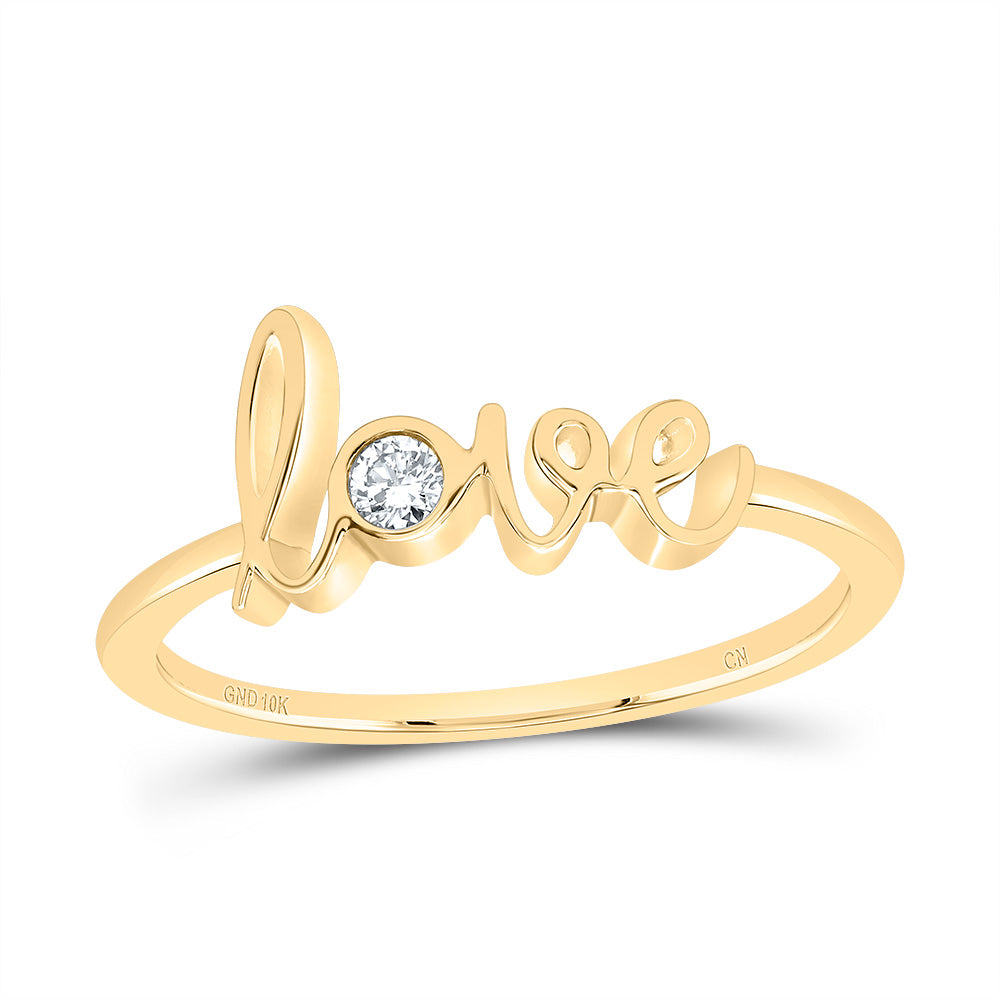 10K Yellow Gold 1/20 Ct-Natural Diamondlove Fashion Ladies Band 1.47 Gram