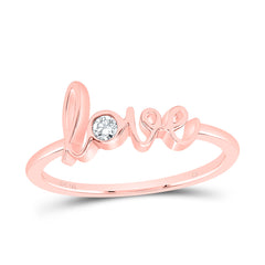 10K Rose Gold 1/20 Ct-Natural Diamondlove Fashion Ladies Band 1.55 Gram