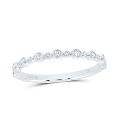 14K White Gold 1/6 Ct-Natural Diamond Fashion Ladies Band 1.49 Gram