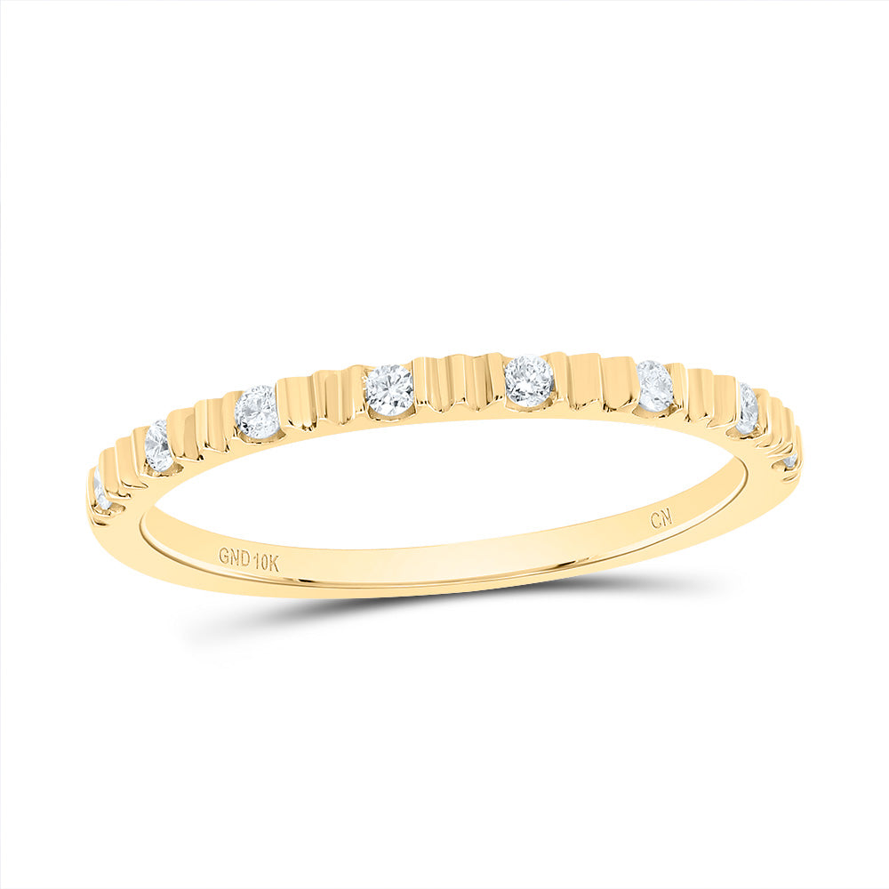 10K Yellow Gold 1/10 Ct-Natural Diamond Fashion Ladies Band 1.51 Gram