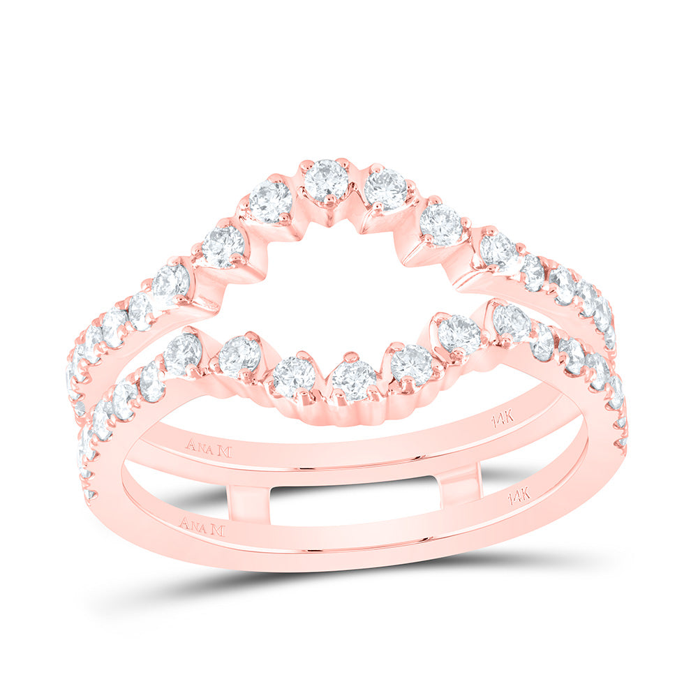 14K Rose Gold 5/8 CTW-Natural Diamond Cnc Enhancer Ring 3.68 Gram