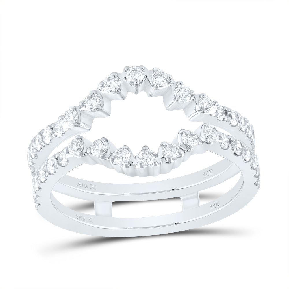 14K White Gold 5/8 CTW-Natural Diamond Cnc Enhancer Ring 3.77 Gram