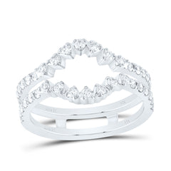 14K White Gold 5/8 CTW-Natural Diamond Cnc Enhancer Ring 3.77 Gram