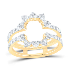 14K Yellow Gold 5/8 CTW-Natural Diamond Cnc Enhancer Ring 4 Gram