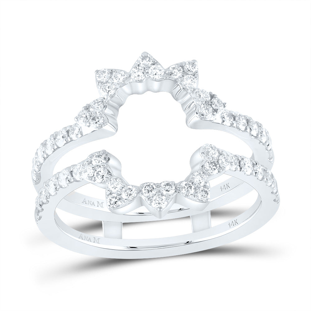 14K White Gold 5/8 CTW-Natural Diamond Cnc Enhancer Ring 4.16 Gram