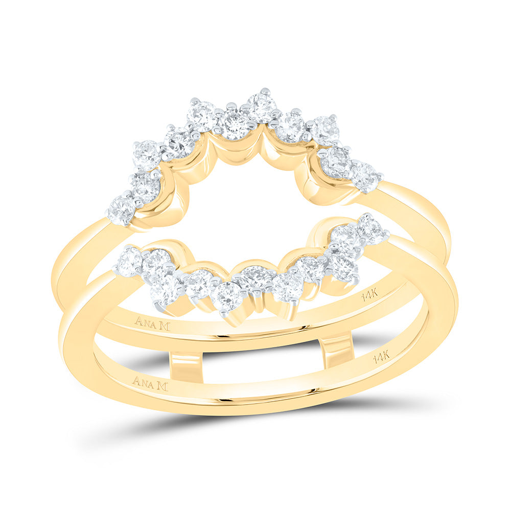 14K Yellow Gold 3/8 CTW-Natural Diamond Cnc Enhancer Ring 4.56 Gram