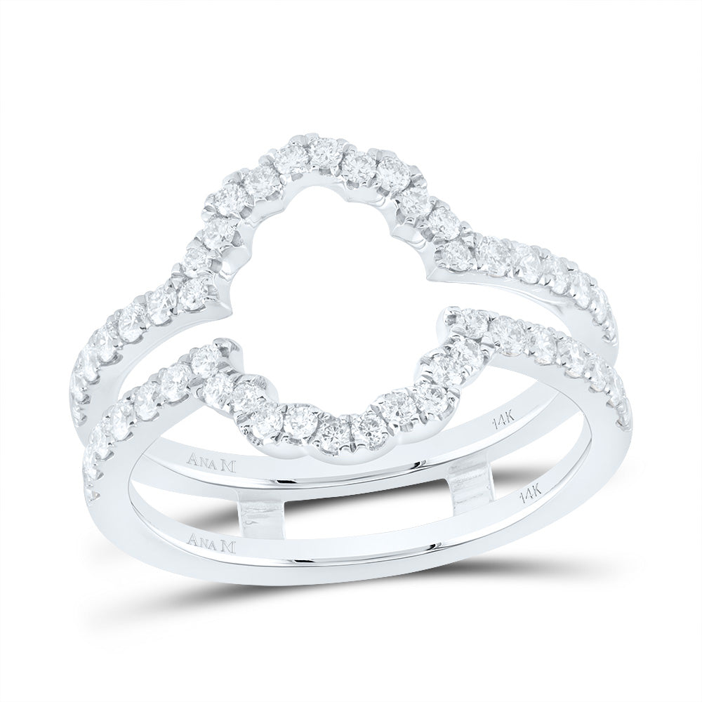 14K White Gold 5/8 CTW-Natural Diamond Cnc Enhancer Ring 3.6 Gram