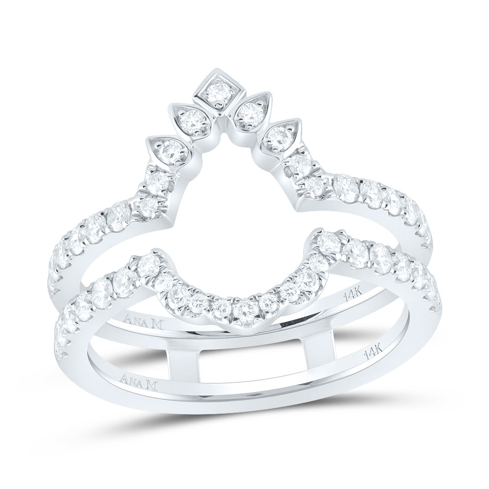 14K White Gold 5/8 CTW-Natural Diamond Cnc Enhancer Ring 4.12 Gram