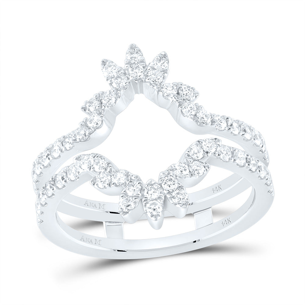 14K White Gold 3/4 CTW-Natural Diamond Cnc Enhancer Ring 4.3 Gram