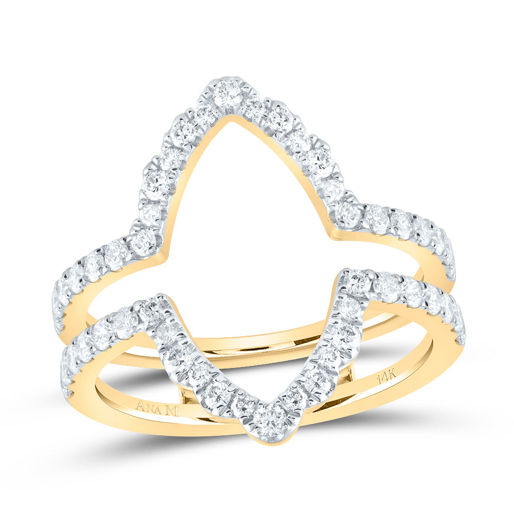 14K Yellow Gold 3/4 CTW-Natural Diamond Cnc Enhancer Ring 3.88 Gram