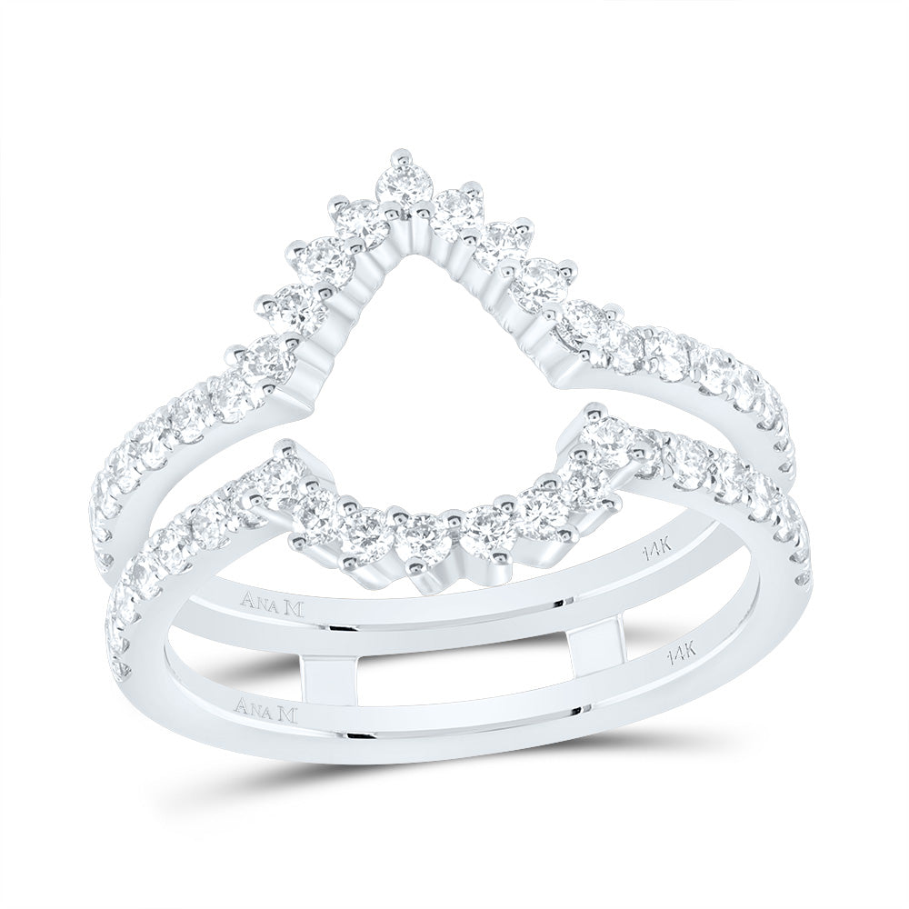 14K White Gold 7/8 CTW-Natural Diamond Cnc Enhancer Ring 3.7 Gram