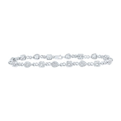 Sterling Silver 1/4 Ct-Natural Diamond Gift Pear Bracelet (7 Inch ) 6.77 Gram