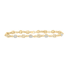 Yellow-Tone Sterling 1/4 Ct-Natural Diamond Gift Pear Bracelet (7 Inch ) 6.65 Gram