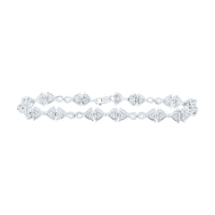 Sterling Silver 1/3 CTW-Natural Diamond Gift Heart Bracelet (7 Inch ) 7.64 Gram