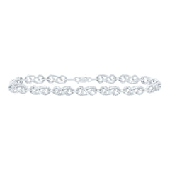 Sterling Silver 1/3 Ct-Natural Diamond Gift Bracelet (7 Inch ) 7.30 Gram
