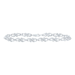 Sterling Silver 1/3 Ct-Natural Diamond Gift Bracelet (7 Inch ) 5.56 Gram