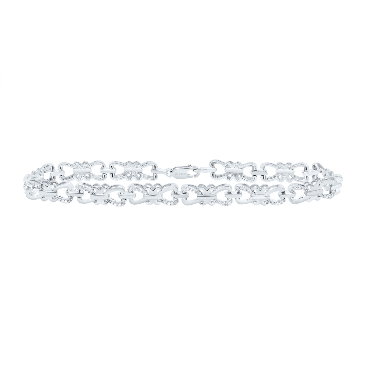 Sterling Silver 1/4 Ct-Natural Diamond Gift Bracelet (7 Inch ) 7.99 Gram