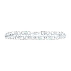 Sterling Silver 1/4 Ct-Natural Diamond Gift Bracelet (7 Inch ) 7.99 Gram