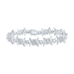 Sterling Silver 1 1/4 Ct-Natural Diamond Gift Bracelet (8Inch ) 23.60 Gram