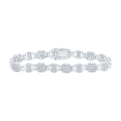 Sterling Silver 5/8 CTW-Natural Diamond Gift Bracelet (8 Inch ) 24.80 Gram