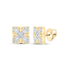Yellow-Tone Sterling 1/6 CTW-Natural Diamond Gift Stud Earring 1.93 Gram