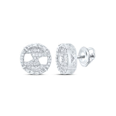 Sterling Silver 1/3 CTW-Natural Diamond Gift Round Stud Earring 2.29 Gram
