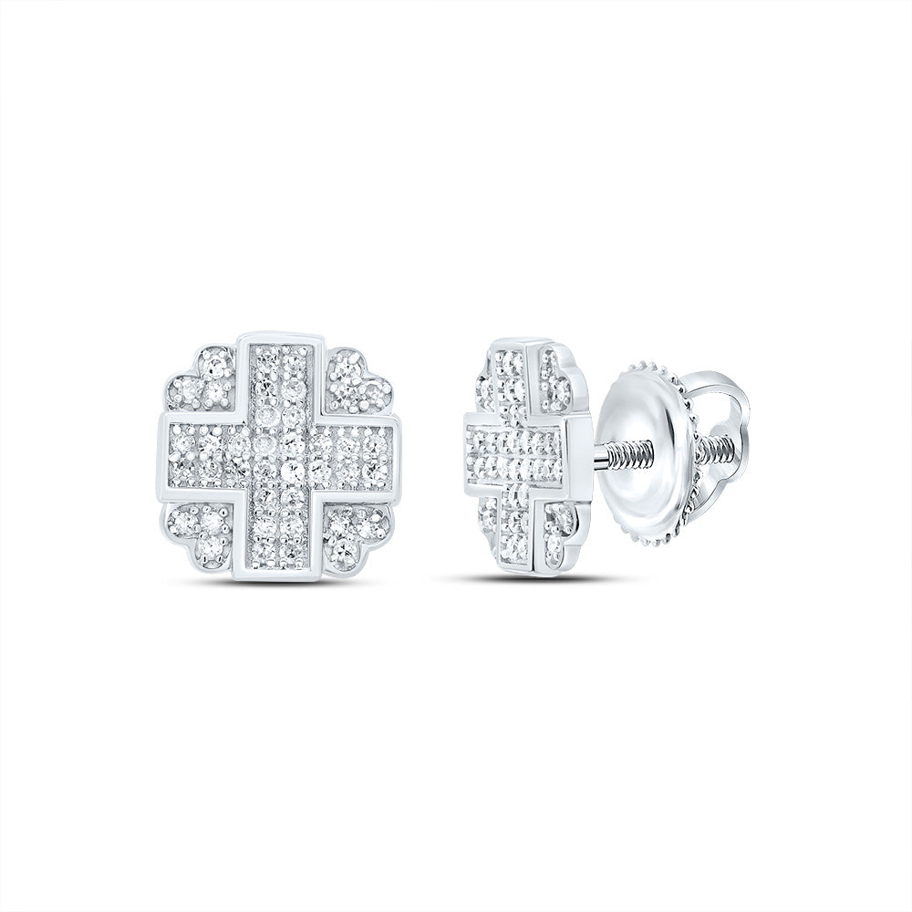 Sterling Silver 1/3 CTW-Natural Diamond Gift Stud Earring 1.83 Gram