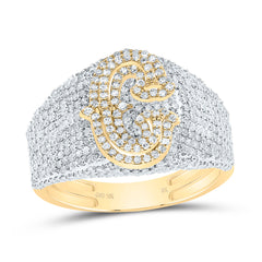 10K Yellow Gold 1 1/2 CTW-Natural Diamond Initial "C" Men'S Ring 4.90 Gram